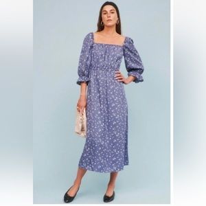 Reformation Karly Milkmaid Dress Color: Forget Me Not, Size xs NWT
